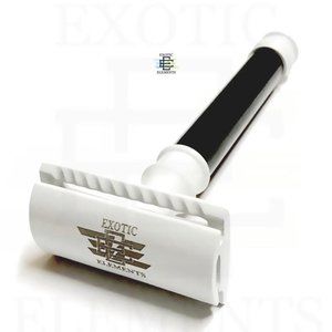 NEW- White & Black Traditional Men's Shaving Razor